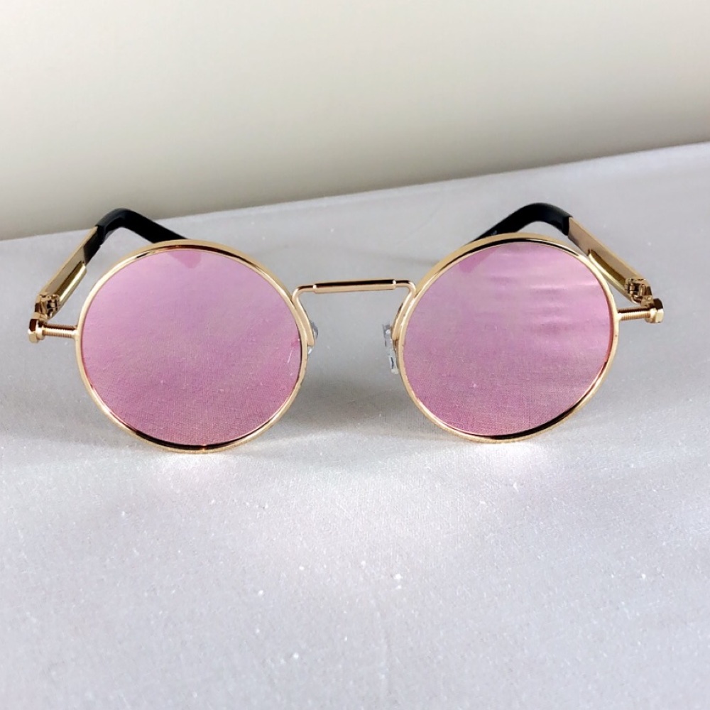 UNIQUE PINK. sunglasses GOLD frame.